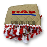 Ламбрекены 2х сторонние DAF + угол; бежевая кожа, бело-красная кисть